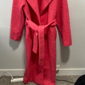 Very Cozy oversized textured pink coat. New. Never worn.
